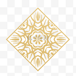 方形金色花纹图片_方形金色线条传统韩国饰品花纹