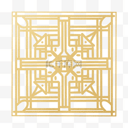 金色方框抽象图形传统韩国饰品花