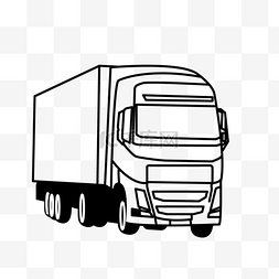 运货搬家图片_大型运货汽车行驶卡车剪贴画黑白
