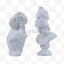 灰色雕像图片_白色宙斯雅典娜希腊石膏像