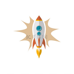 星系插画图片_太空旅行火箭飞船科学矢量艺术插