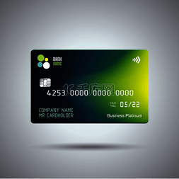 信用卡背景图片_信用卡明亮的蓝色和绿色设计与阴
