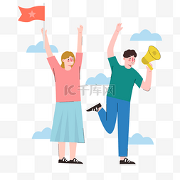 喊话图标图片_韩国运动加油体育项目呐喊的情侣