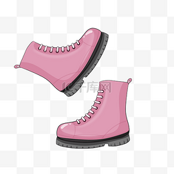 鞋子描绘图图片_时尚粉色马丁靴鞋子