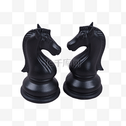 两个简洁棋子黑色国际象棋