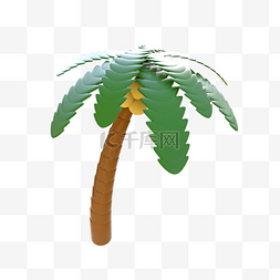 夏天树图片_3D夏天夏季椰子树椰树植物树木