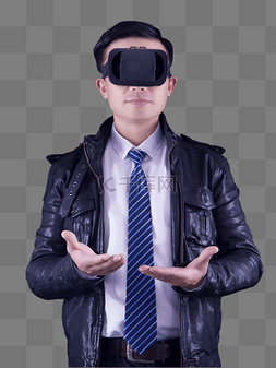 元宇宙人像图片_VR眼镜科技人像虚拟