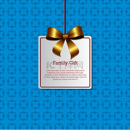 礼品背景图片_家庭礼品卡挂在针织标签上，标签