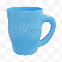 蓝色透明杯子图片_3DC4D立体陶瓷杯