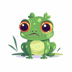 青蛙绿色图片_大眼睛卡通青蛙动物