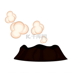 山图形图片_热气腾腾的或沉睡的火山图形图标