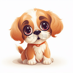 动物小狗图片_卡通插图儿童插画可爱动物小狗