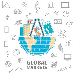 市场icon图片_全球市场概念