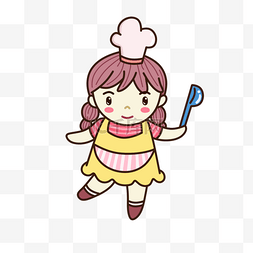蛋卷蛋糕图片_女厨师可爱卡通黄色