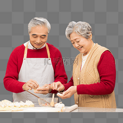 除夕包饺子图片_除夕爷爷奶奶包饺子说说笑笑