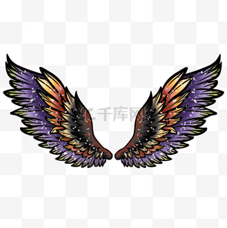 炫彩翅膀图片_炫彩翅膀素材-炫彩翅膀图片大全-千库网