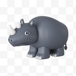 动物犀牛图片_3DC4D立体动物犀牛