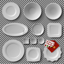 圣诞快乐字母设计图片_收集不同形状的盘子和圣诞快乐的