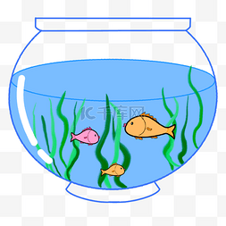 鱼缸图片_蓝色玻璃鱼缸剪贴画