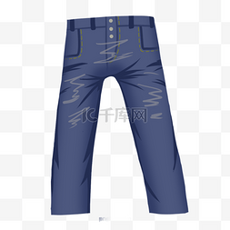 复古蓝色牛仔裤裤子剪贴画