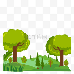 绿色树叶草地图片_绿色森林树木