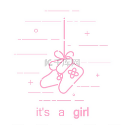 女孩的矢量插图的生日概念小白鞋