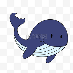 蓝色海洋大海可爱卡通海底鲸鱼