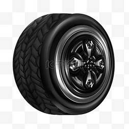 黑色发亮轮毂立体质感轮胎