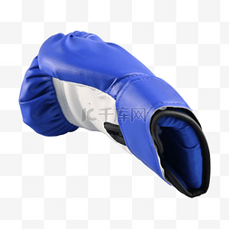 蓝色拳击手套图片_格斗保护训练拳套蓝色
