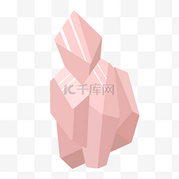 水晶剪影图片_水晶晶莹原石卡通图案粉色