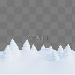 3d松树图片_3DC4D立体冬天下雪雪山雪景