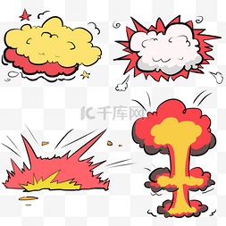 炸弹爆炸图片_扁平风格彩色爆炸效果