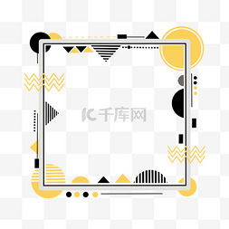 科技文本电脑科技图片_黄色几何形状拼接组合边框