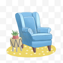 文艺风家具蓝色沙发