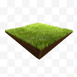 土层图片_3D立体土地土壤草地草坪