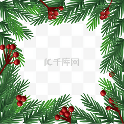 绿色棉花背景图片_圣诞节一品红花卉绿色边框