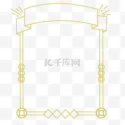 新年线描主题边框