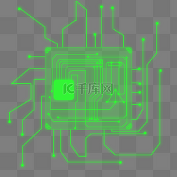 科技芯片线条图片_绿色线框荧光绿科技芯片