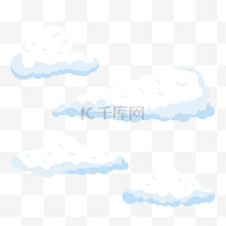 天堂幽静飞行标致白色卡通云朵