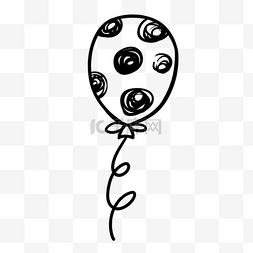 一个黑色线稿生日快乐印花气球