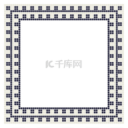 古老的马赛克框架装饰性古董石饰