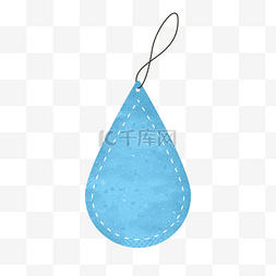 大绳子图片_蓝色水滴形状促销标签