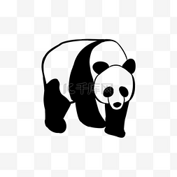 剪影黑色竹林运动熊猫