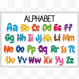 儿童图标图片_字母跟踪和着色工作表: 写 a-z。儿