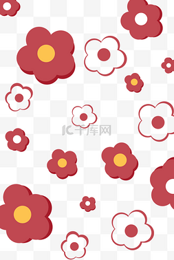 送一朵小红花图片_手绘小红花花朵底纹