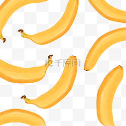 夏季水彩水果香蕉底纹