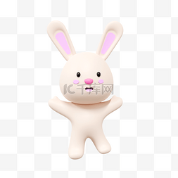 3DC4D立体兔年兔子小白兔