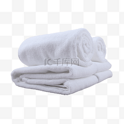 白色毛巾卷织物酒店清洁