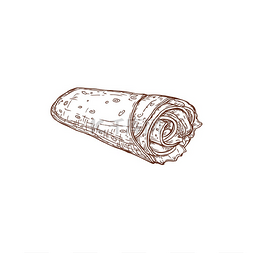 烤肉串手绘图片_或烤串独立快餐墨西哥卷饼或玉米