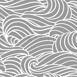 河图片_无缝波浪图案具有海洋河流或水纹